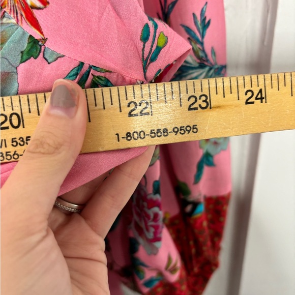 Johnny Was Malakye Pink & Red Long Sleeve Cover-Up Floral Dress Size Medium - Picture 9 of 9